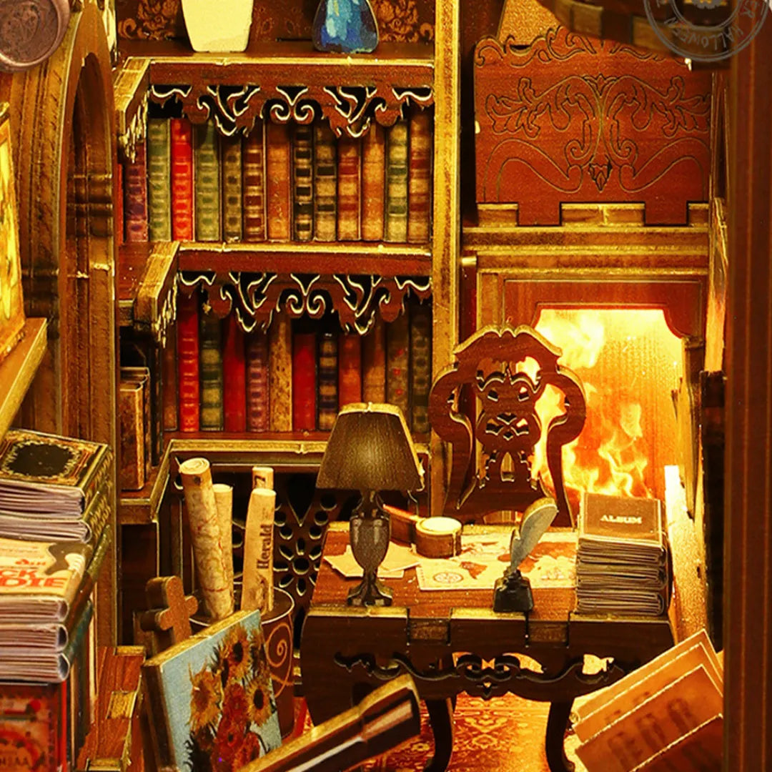 Library Of Books Wooden Puzzle - DIY Book Nook Bookshelf