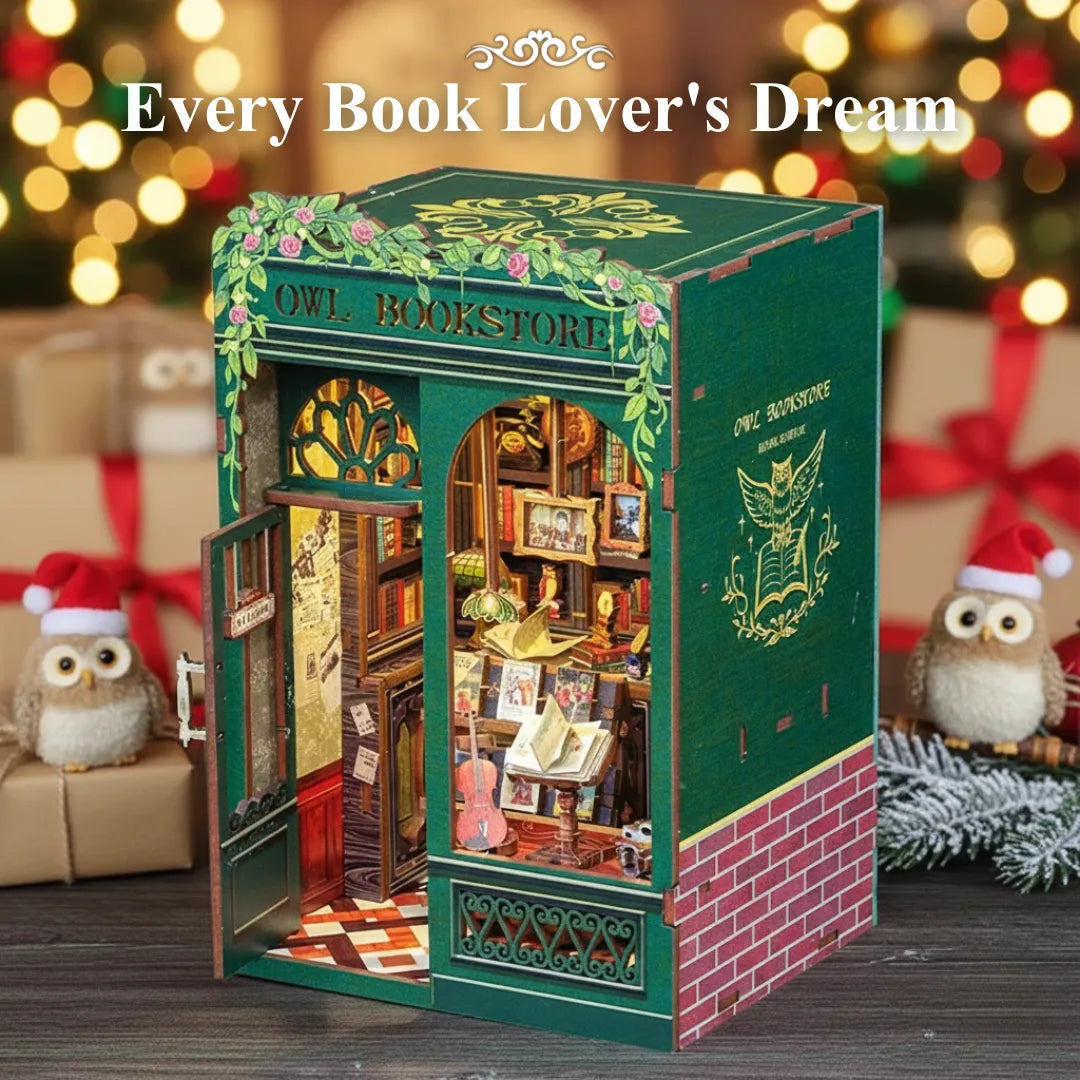 Mini Owl Bookstore 3D Puzzle - DIY Book Nook Kit