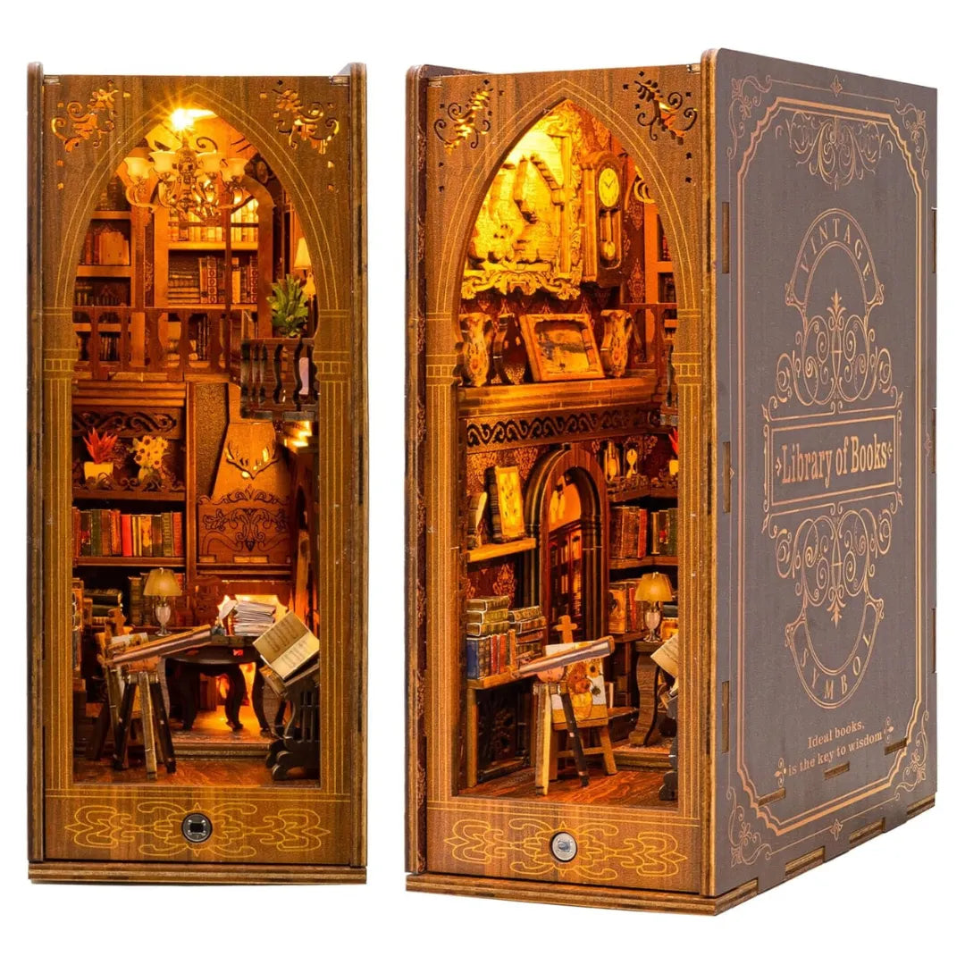 Library Of Books Wooden Puzzle - DIY Book Nook Bookshelf