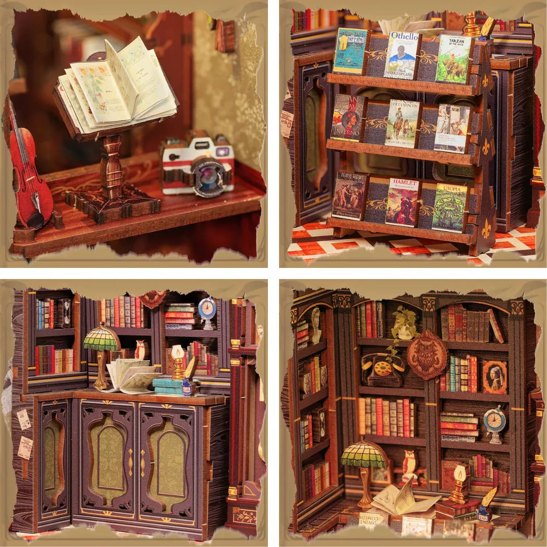 Mini Owl Bookstore 3D Puzzle - DIY Book Nook Kit