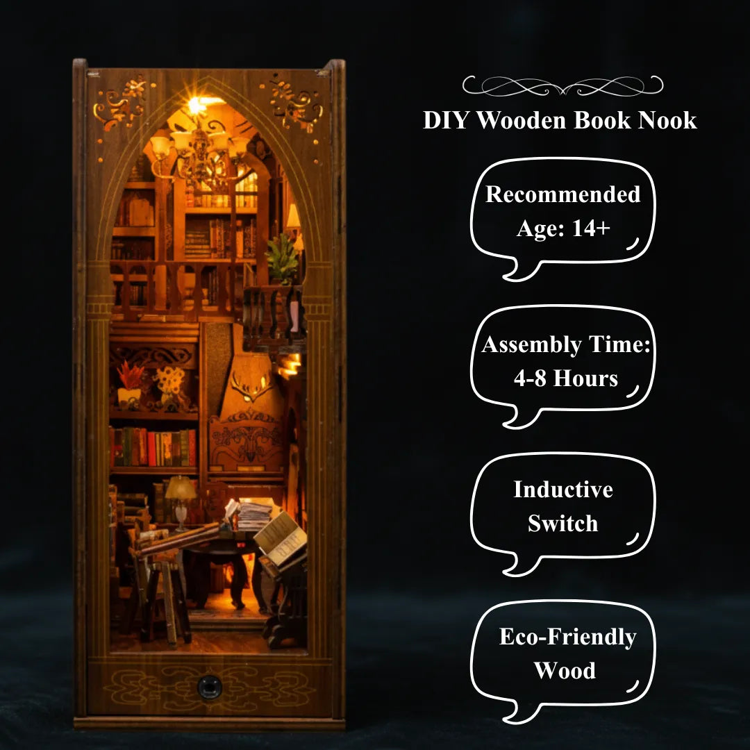 Library Of Books Wooden Puzzle - DIY Book Nook Bookshelf